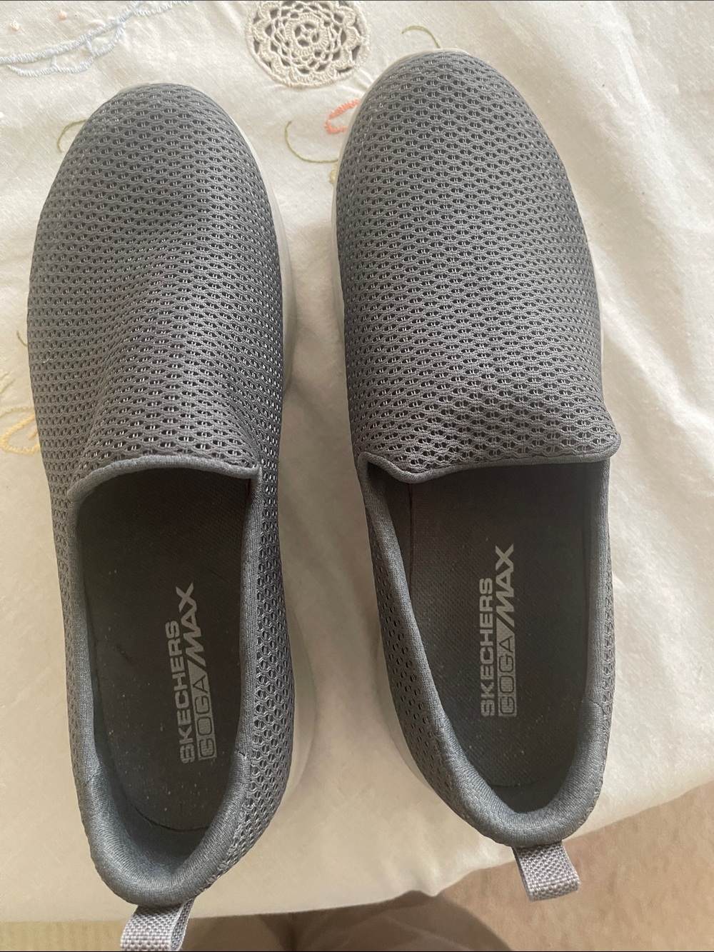 Skechers Women’s Gray Slip-On Goga Max Knit Loafers